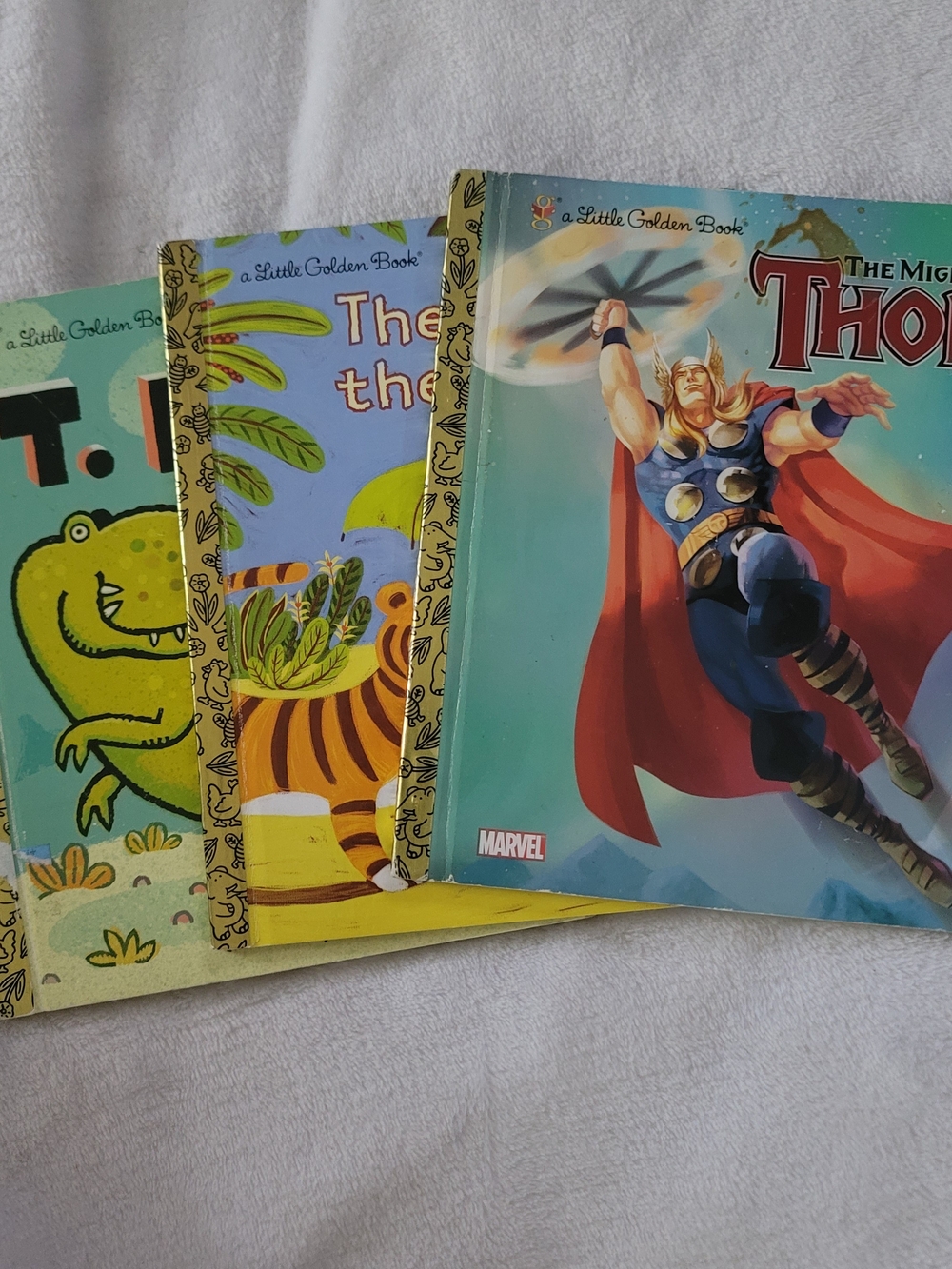 Little Golden Book Lot Of 3 Bundle Marvel Thor The Boy And The Tigers I'm A TRex